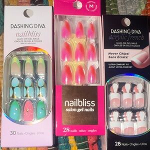 Dashing diva Press-On Nails Assortment - Pink, White, Blue & Multicolor